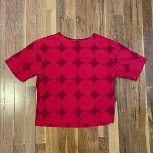 Marimekko x Uniqlo Red Kivet Dot Spotted Print Tee XXS